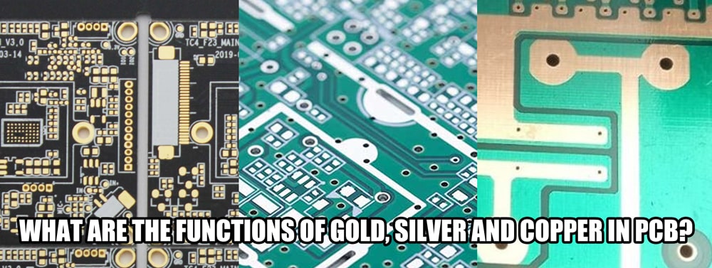 gold, silver and copper in PCB
