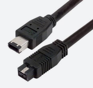 IEEE-1394b live wire cable, B-type male (9-pin) -1-type male (6-pin)