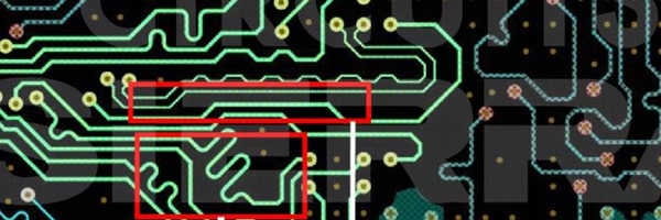 Distorted signal with ringing, overshoot, undershoot
